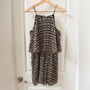 Express Black and Tan Geometric Romper